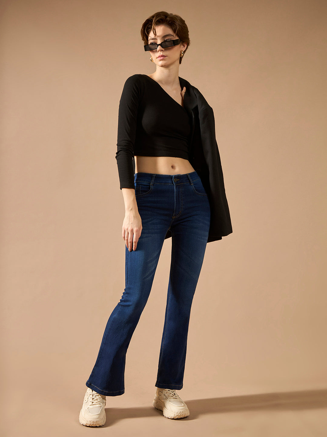 CHASEstretch™ Blue Bootcut Mid-Rise Stretchable Denim Jeans
