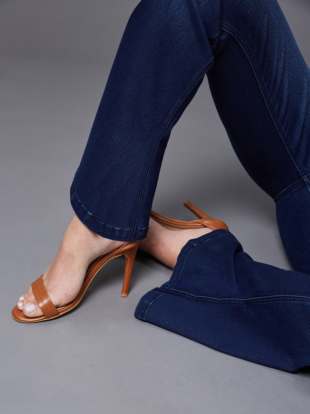 24/7 Comfort Navy-Blue Mid-Rise Stretchable Bootcut Denim Jeans