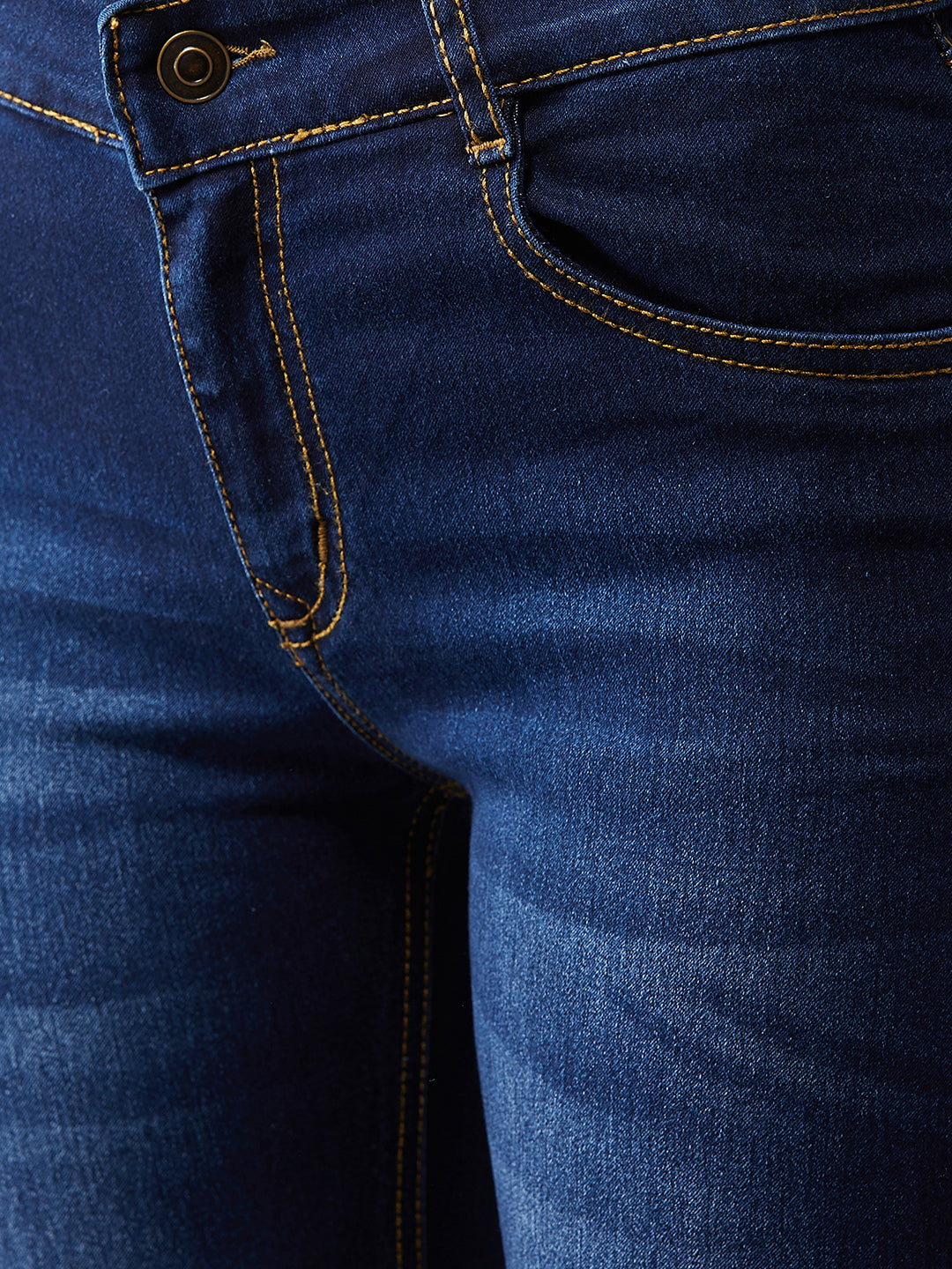 24/7 Comfort Retro Blue Bell-Bottom Bootcut Hourglass Mid-Rise Stretchable Denim Jeans