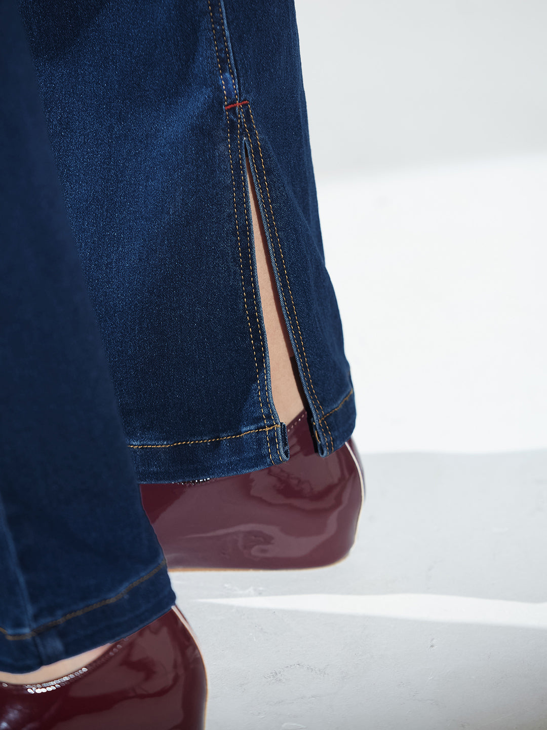 24/7 Comfort Blue Bootcut Mid-Rise Denim Stretchable Jeans For Women