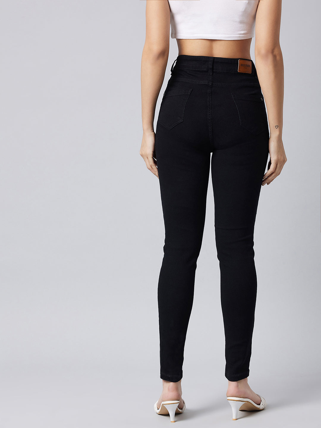 Women's Black Skinny High-Rise Stretchable Denim Jeans