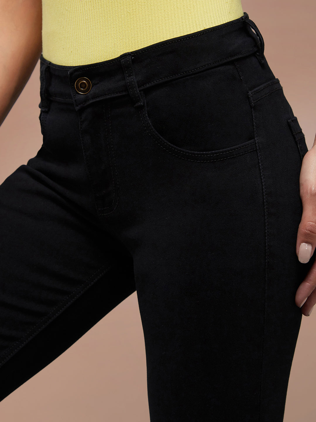 CHASEstretch™ Black Bell-Bottom Semi-Bootcut High-Rise Denim Jeans