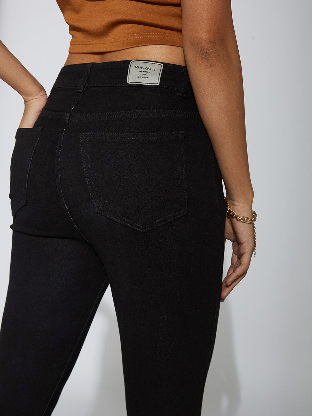 24/7 Comfort Black Skinny High-Rise Stretchable Denim Jeans
