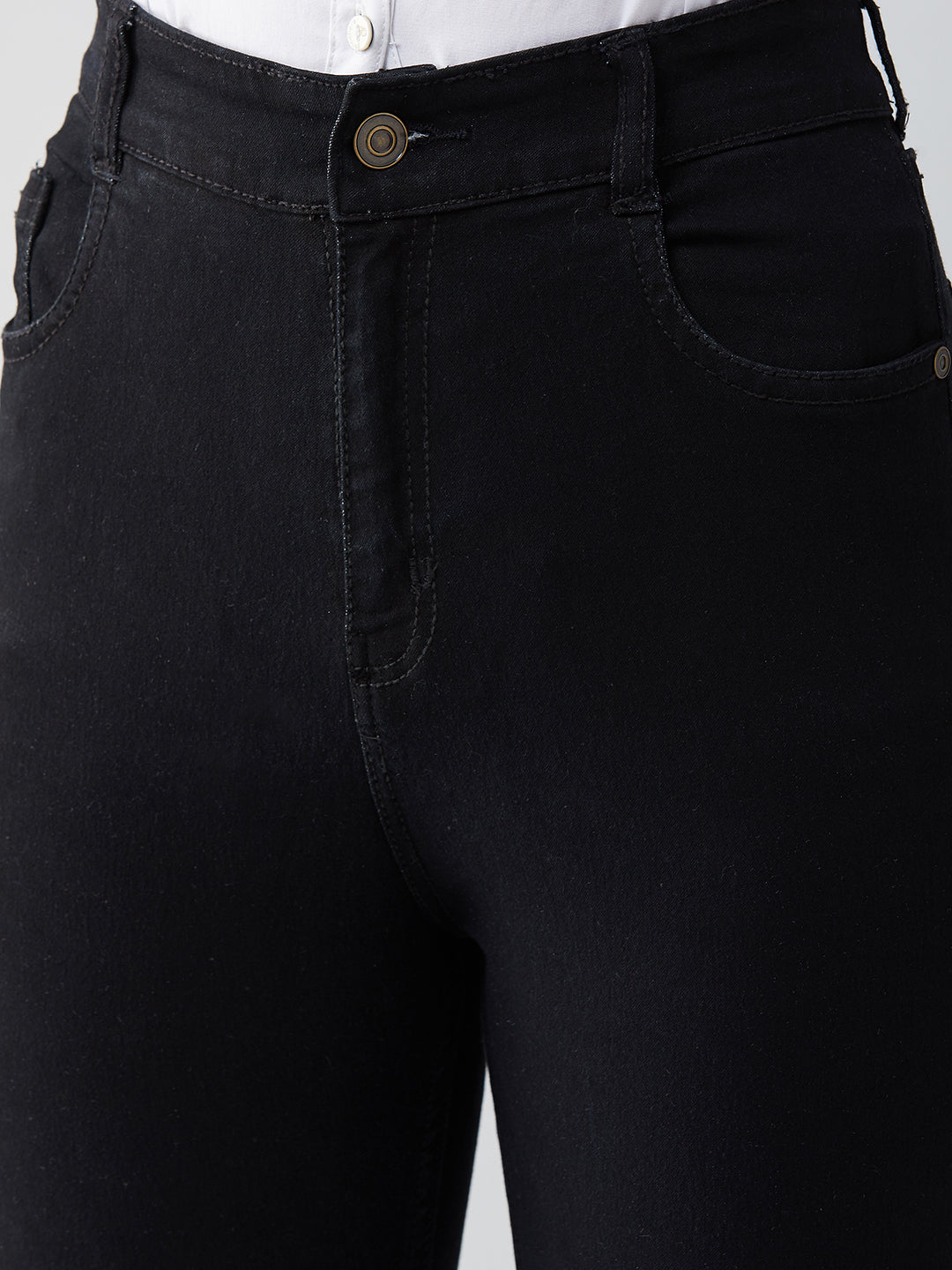 24/7 Comfort Black Slim-Fit High-Rise Denim Jeans