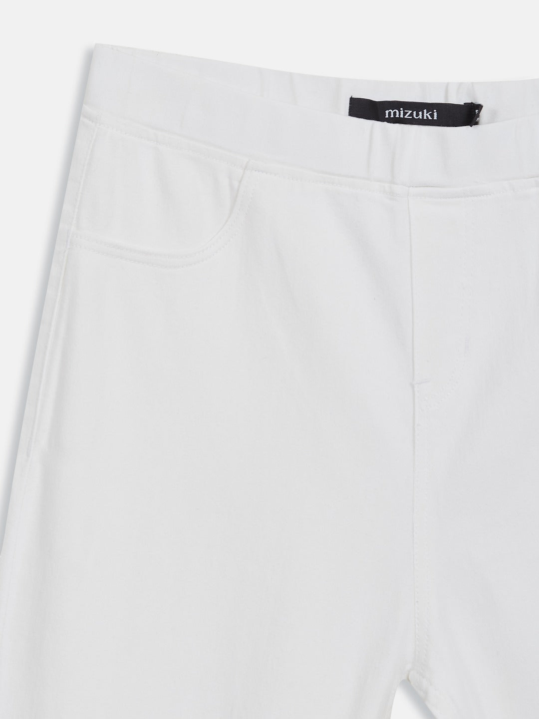 White Skinny-Fit Stretchable Denim Jeggings for Girls/Teenagers