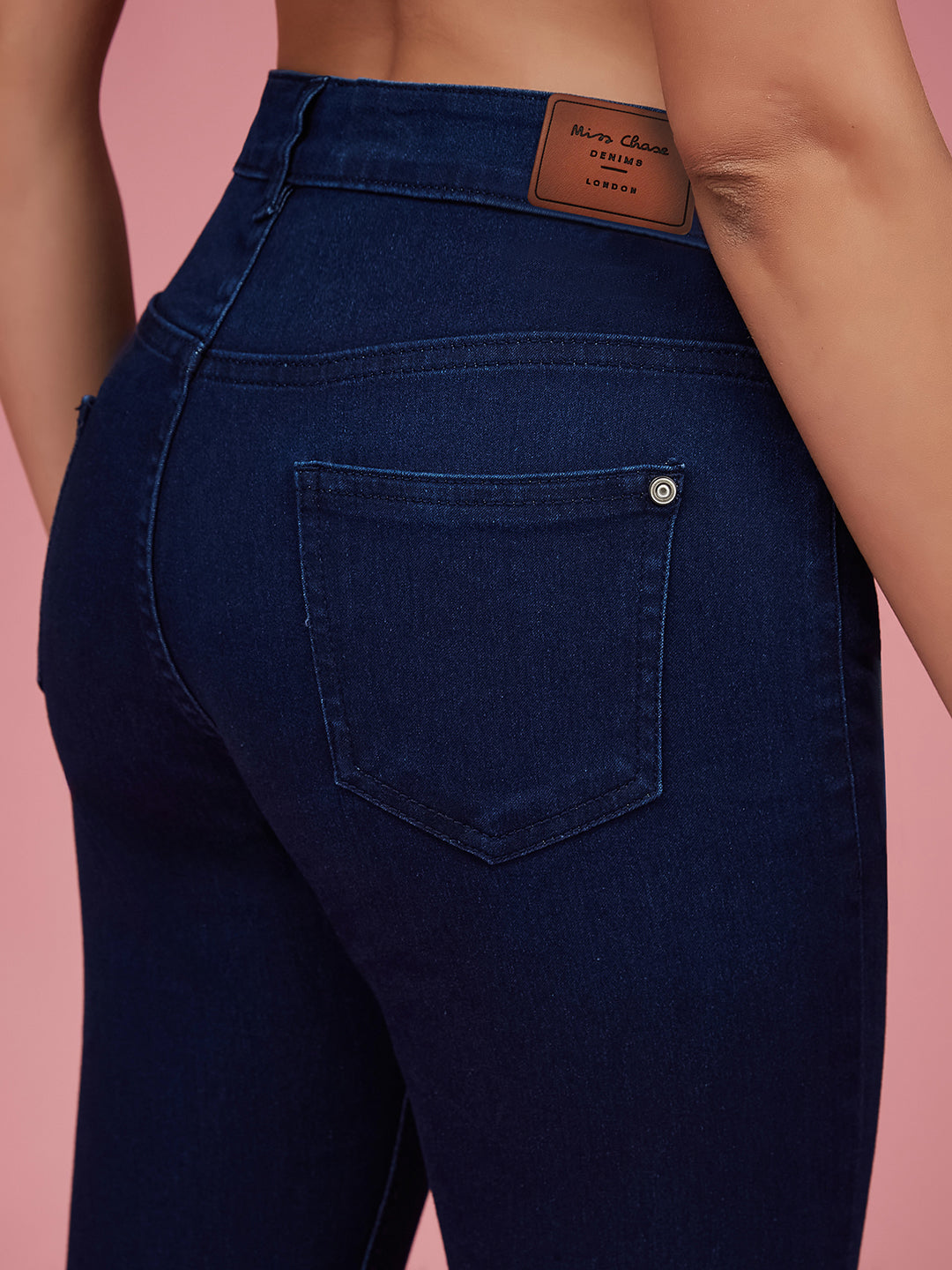 24/7 Comfort Navy-Blue Skinny-Fit Mid-Rise Stretchable Denim Jeans