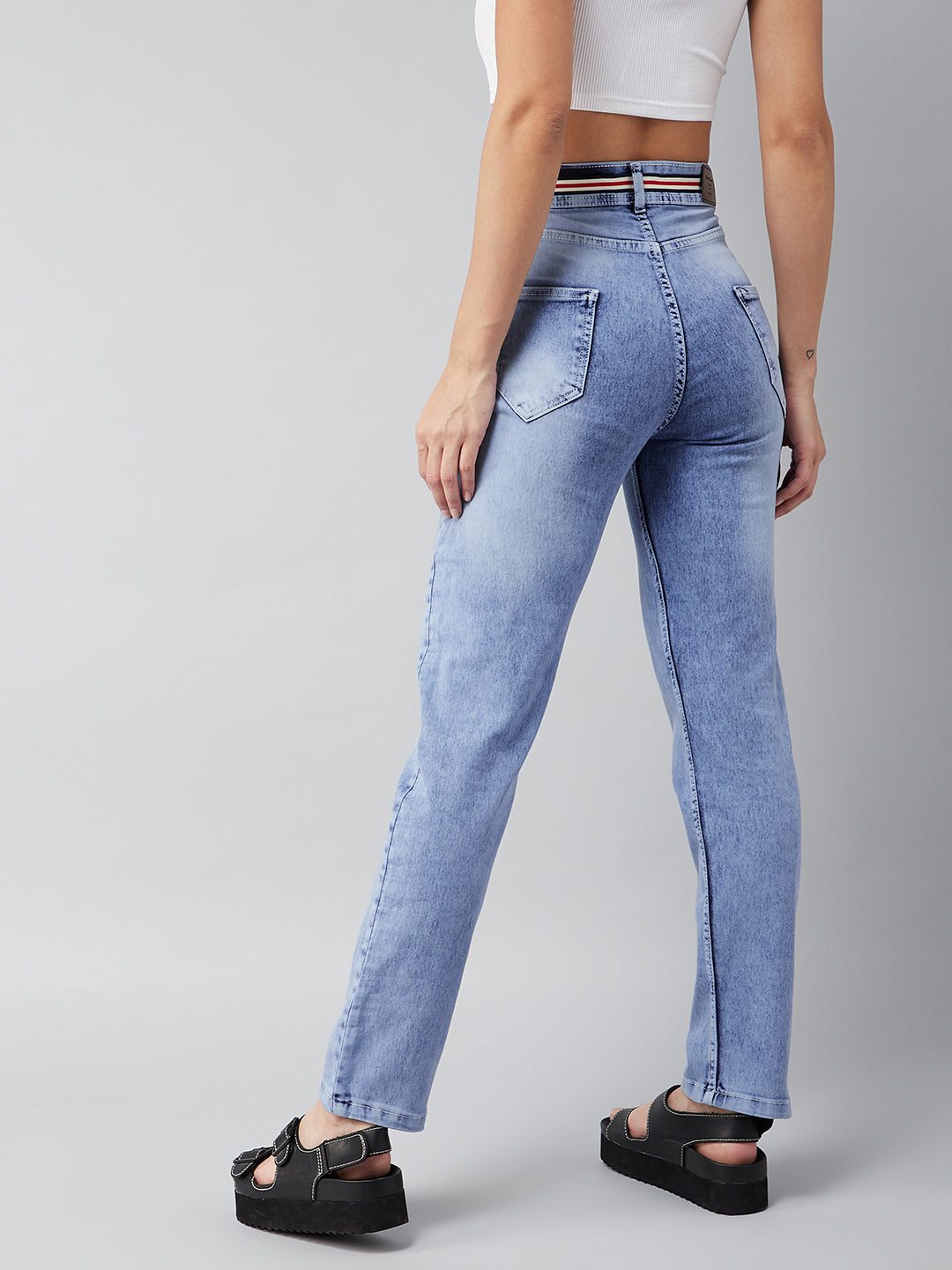 Women's Light Blue High-Rise Stretchable Denim Jeans