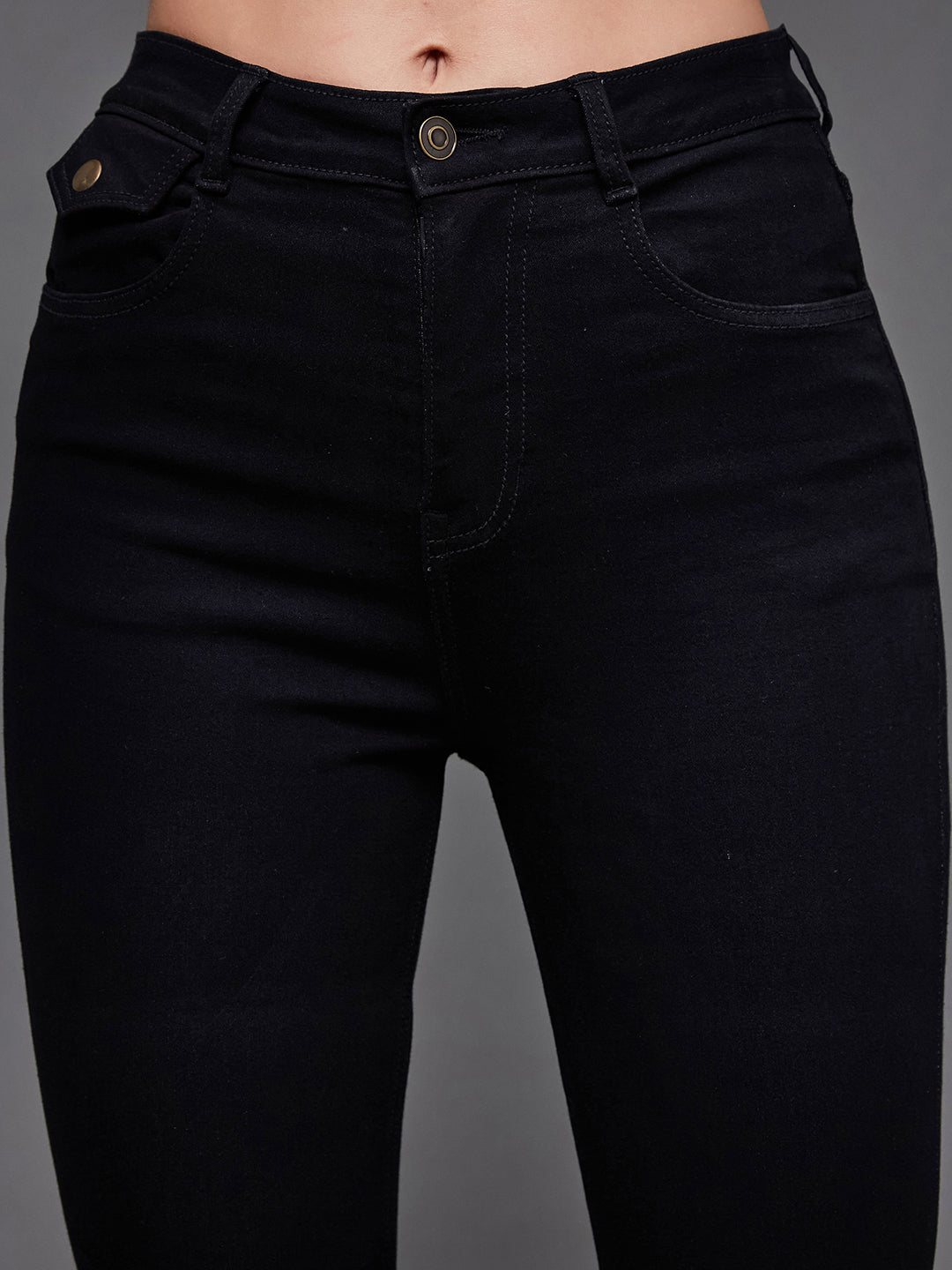 24/7 Comfort Black Skinny High-Rise Stretchable Denim Jeans