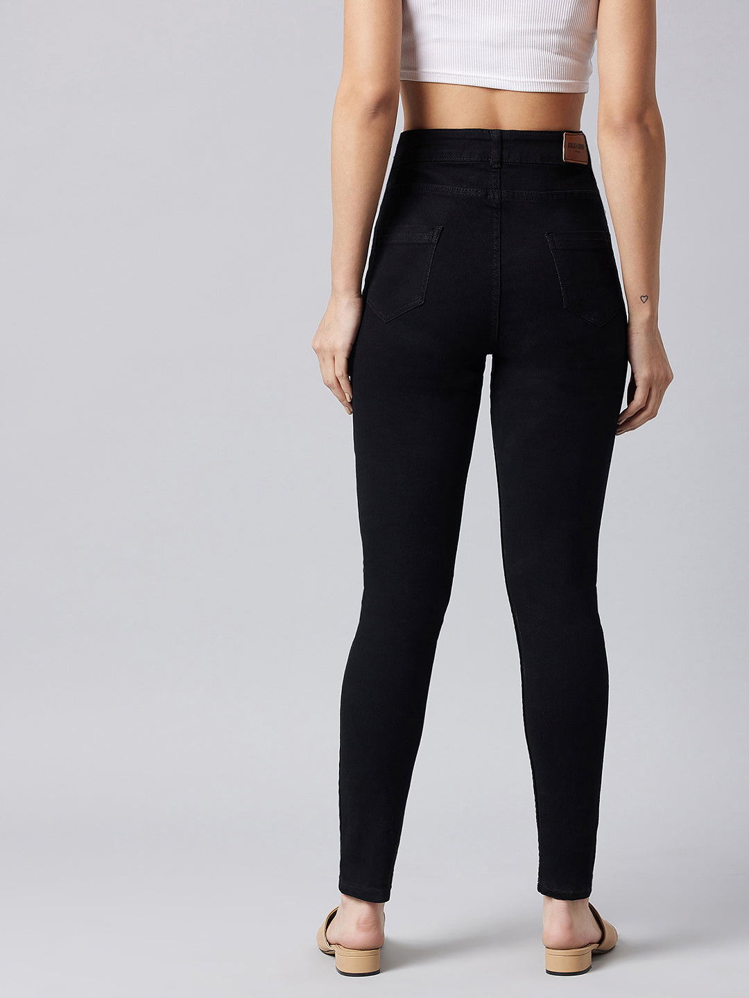 24/7 Comfort Black Skinny-Fit High-Rise Stretchable Denim Jeans