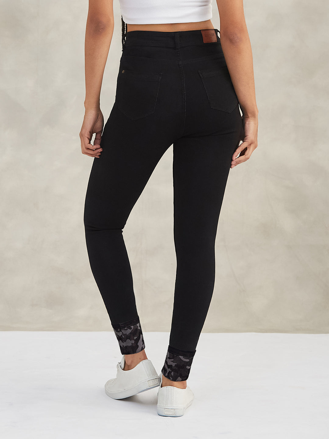 Women's Black High-Rise Slim-Fit Stretchable Denim Jeans