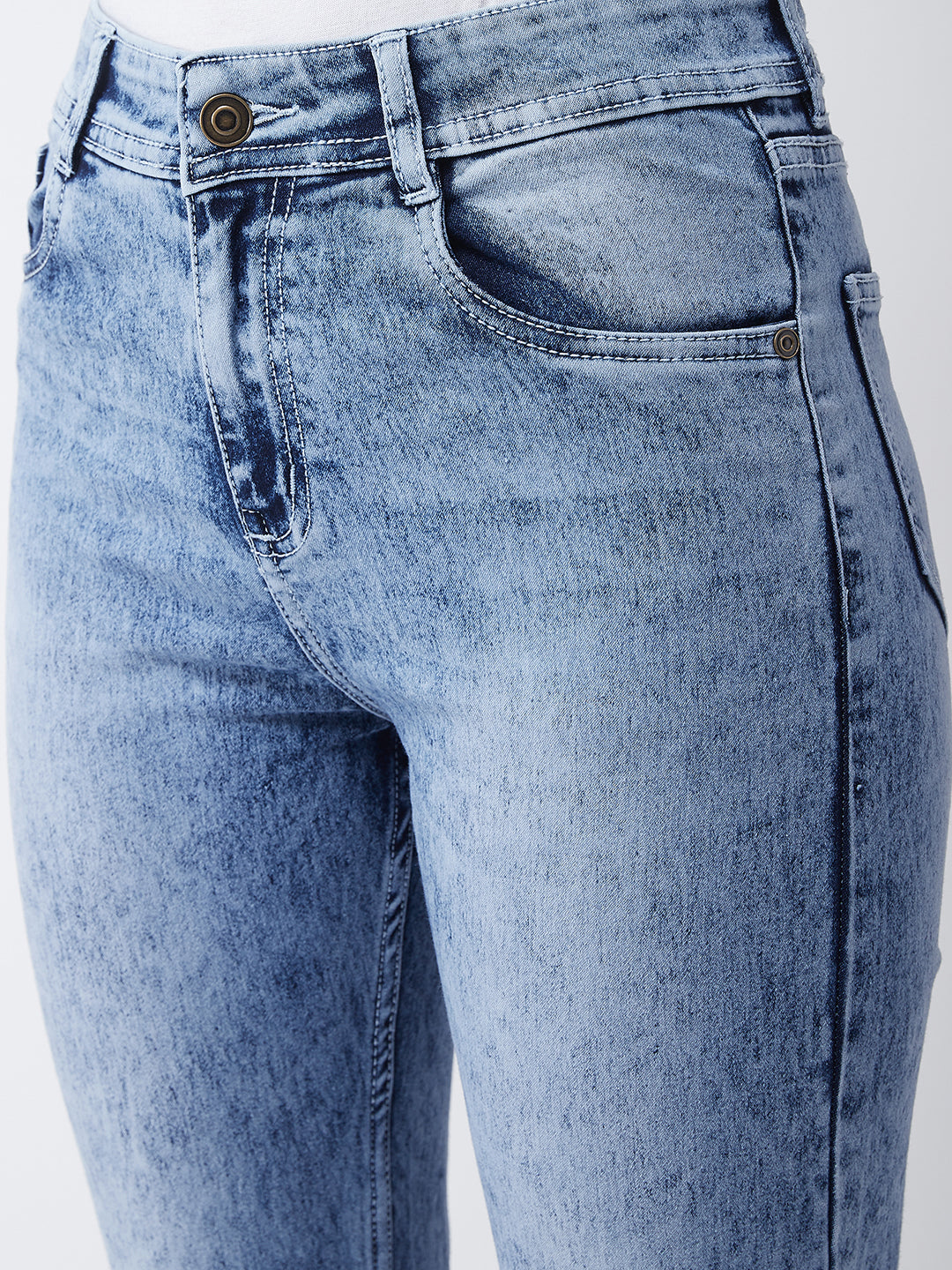 24/7 Comfort Light Blue Slim-Fit High-Rise Stretchable Denim Jeans