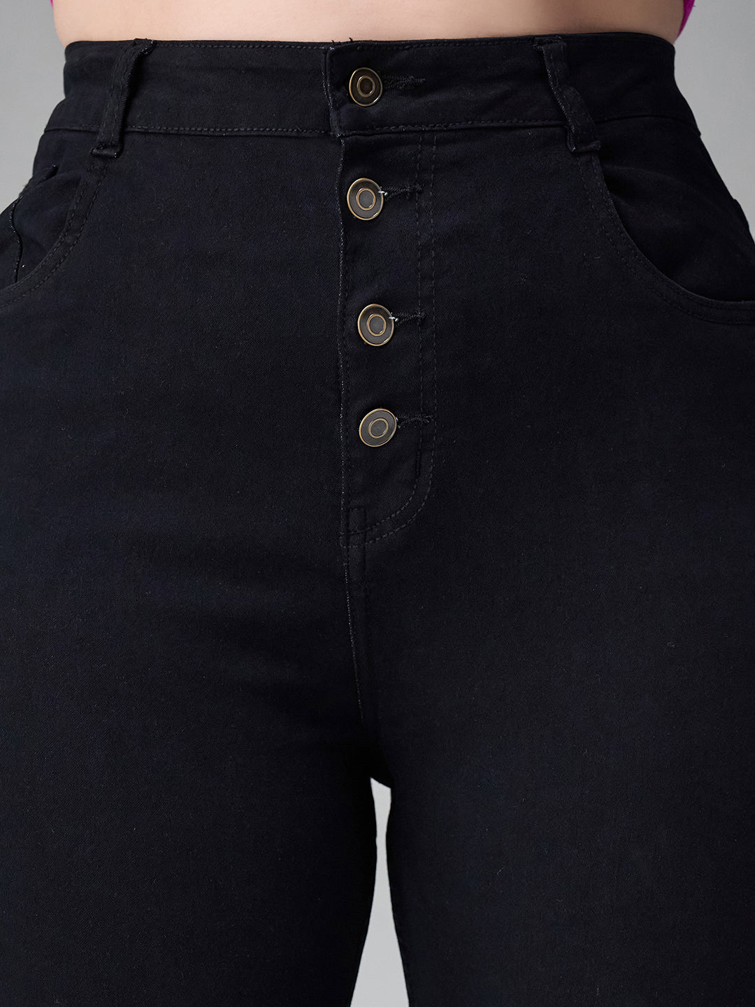 24/7 Comfort Black Skinny-Fit High-Rise Stretchable Denim Jeans