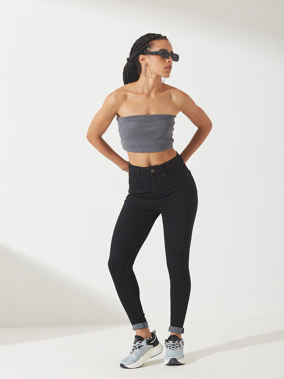 Women's Black Skinny High-Rise Stretchable Denim Jeans