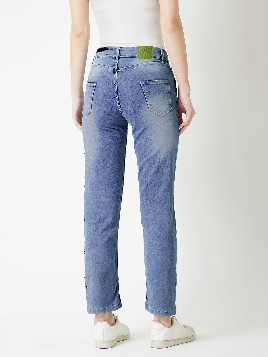 Women's Light Blue Slim-Fit High-Rise Stretchable Denim Jeans
