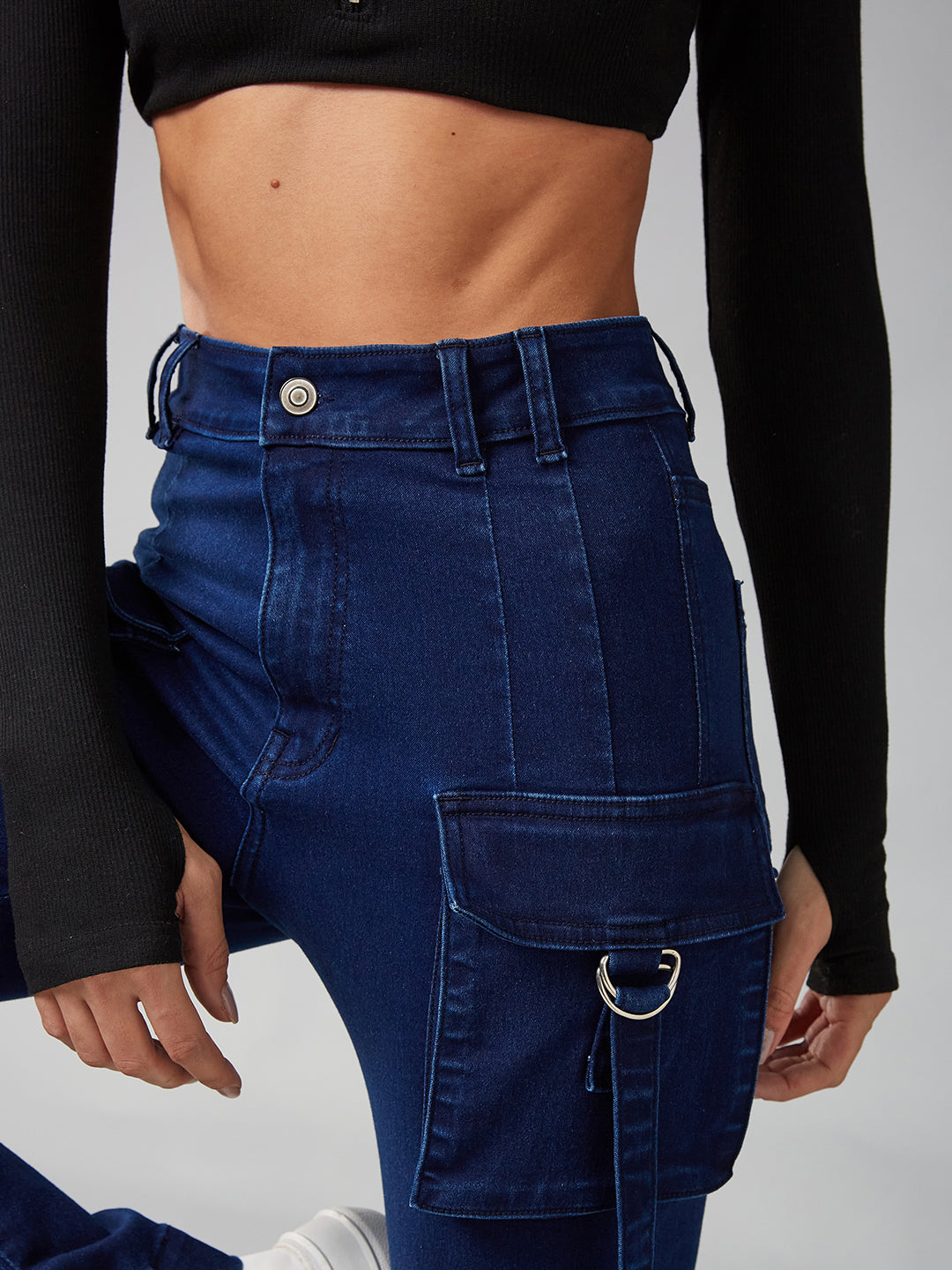 CHASEstretch™ Navy-Blue Bootcut High-Rise Denim Jeans