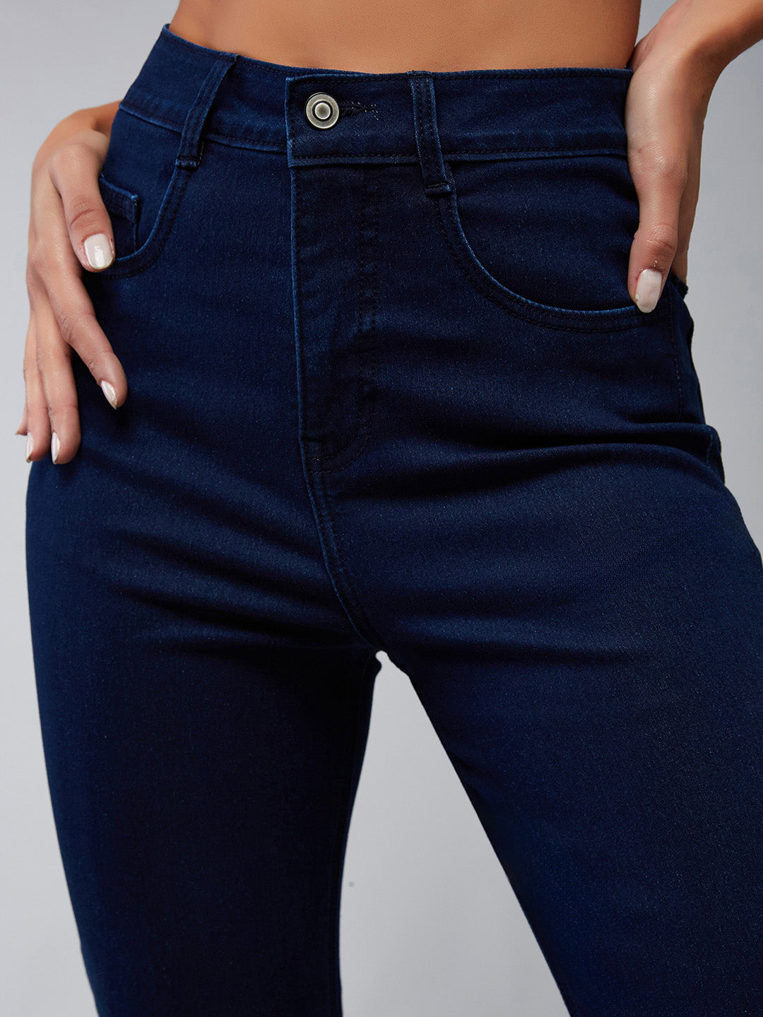CHASEshape™ Navy-Blue Bootcut High-Rise Denim Jeans