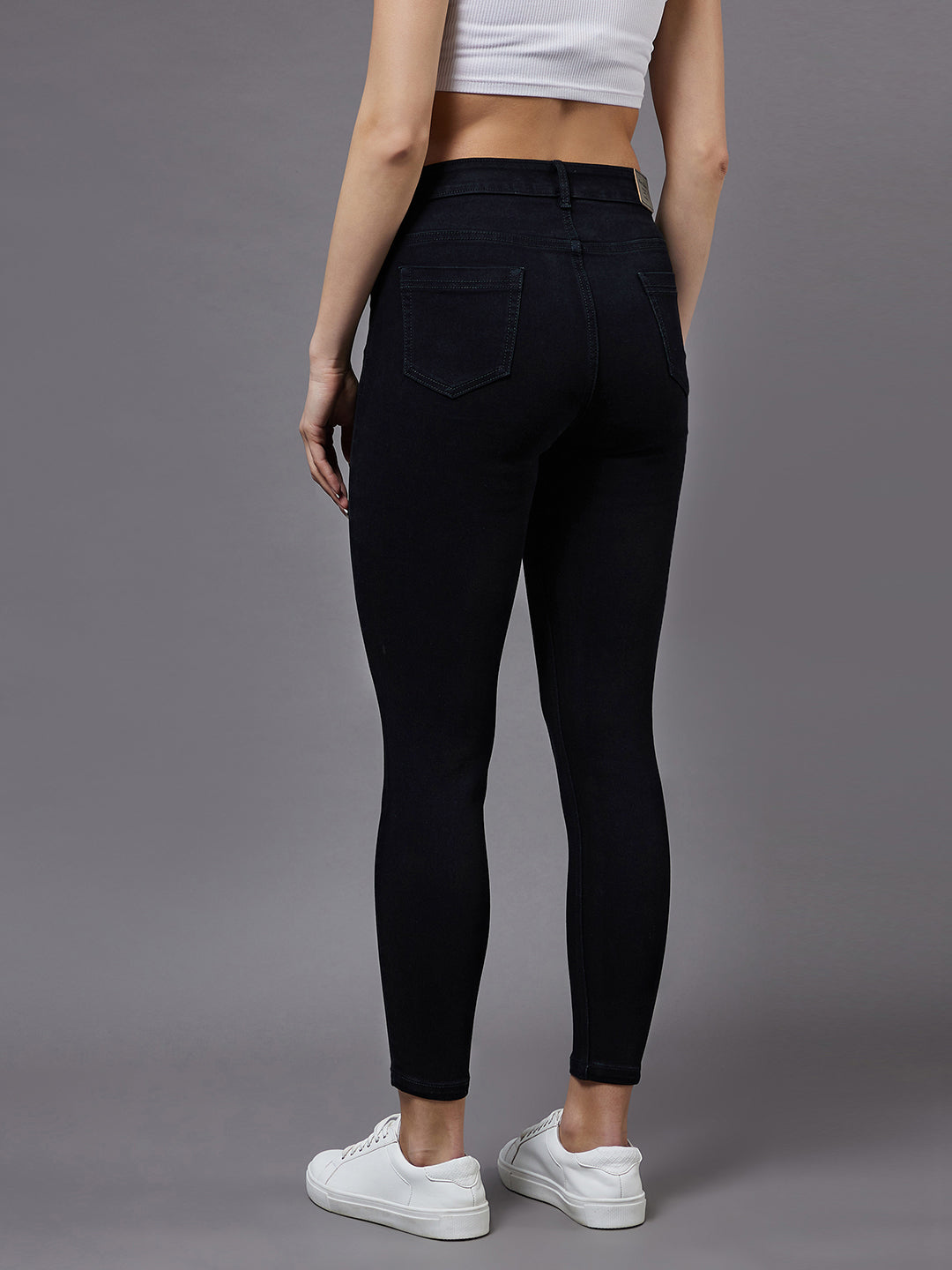 24/7 Comfort Black Skinny High-Rise Stretchable Denim Jeans