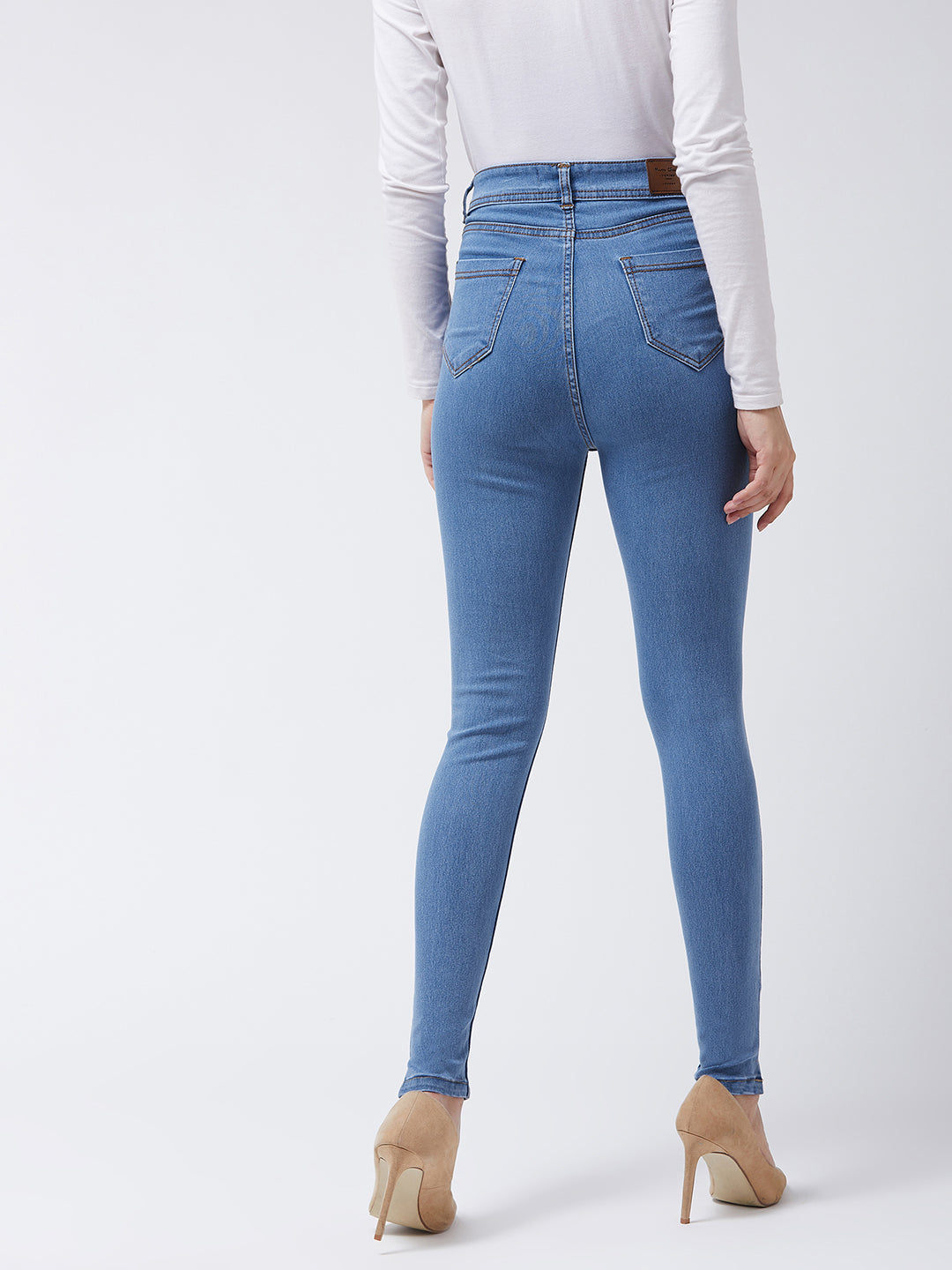 24/7 Comfort Blue Skinny High-Rise Distressed Denim Jeans