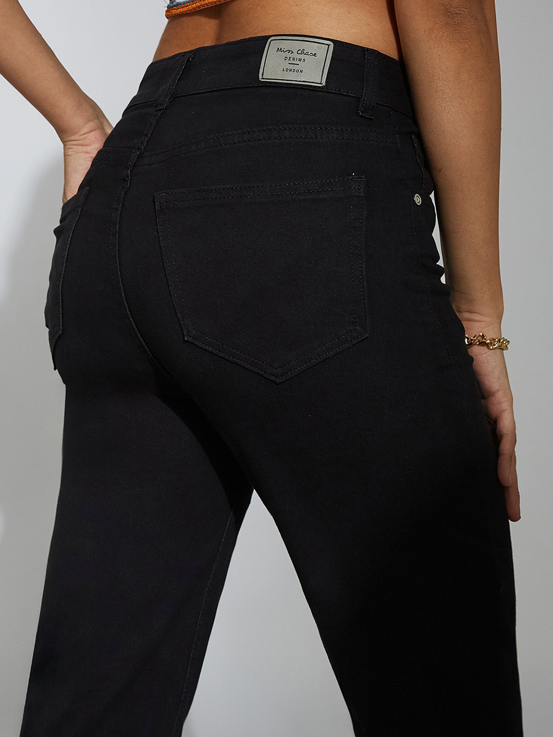 24/7 Comfort Black Straight High-Rise Stretchable Denim Jeans