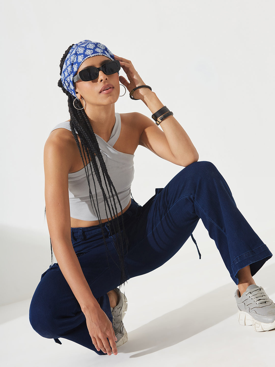CHASEstretch™ Navy-Blue Bootcut High-Rise Regular Denim Jeans for Women