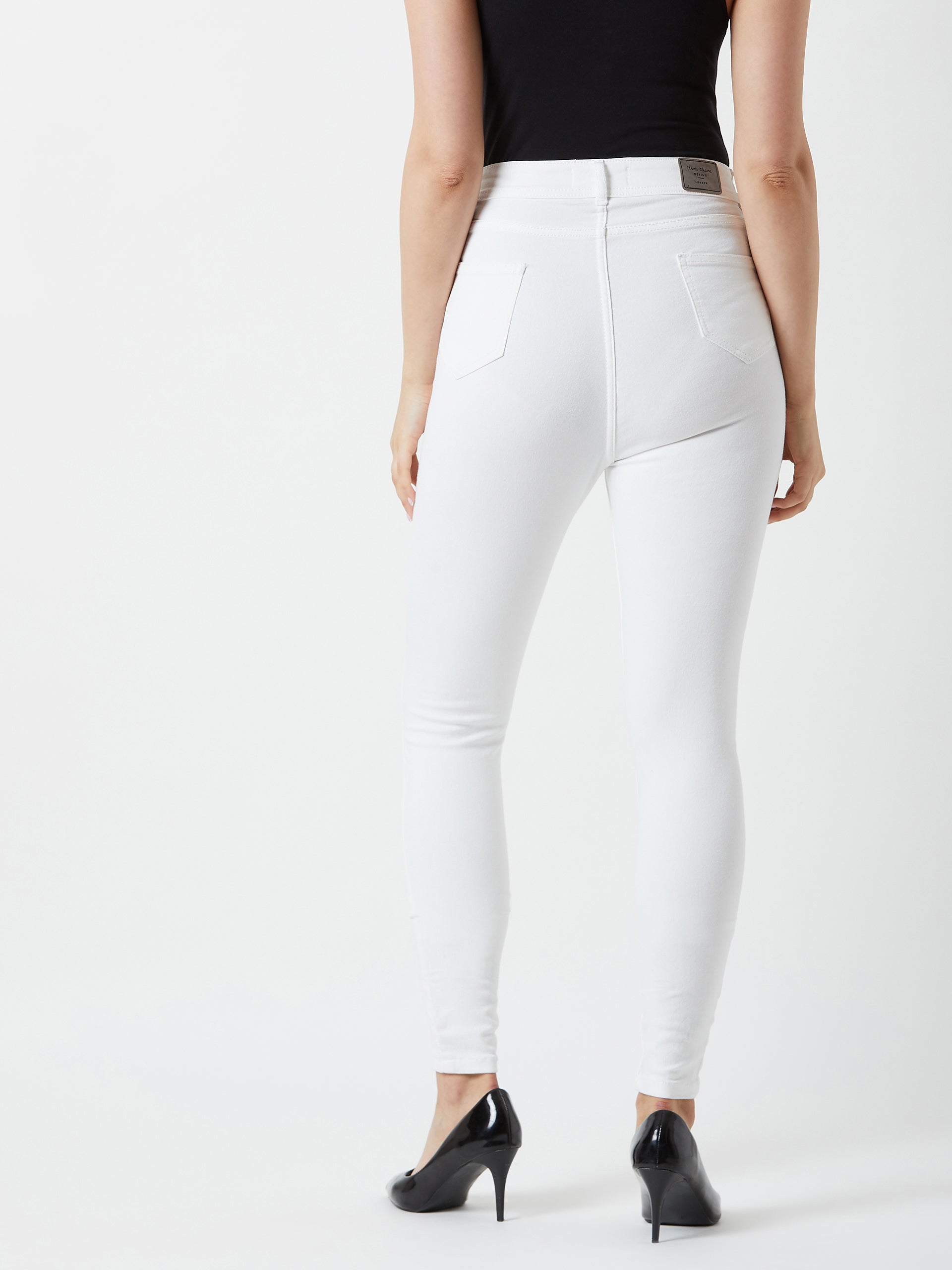 24/7 Comfort White Skinny-Fit High-Rise Bleached Denim Jeans