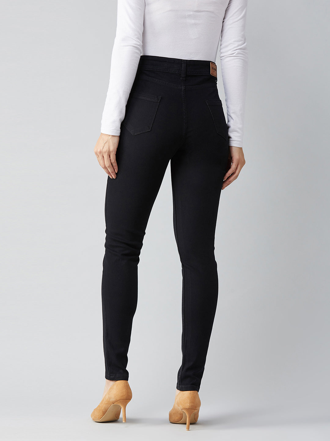 24/7 Comfort Black Slim-Fit High-Rise Stretchable Denim Jeans