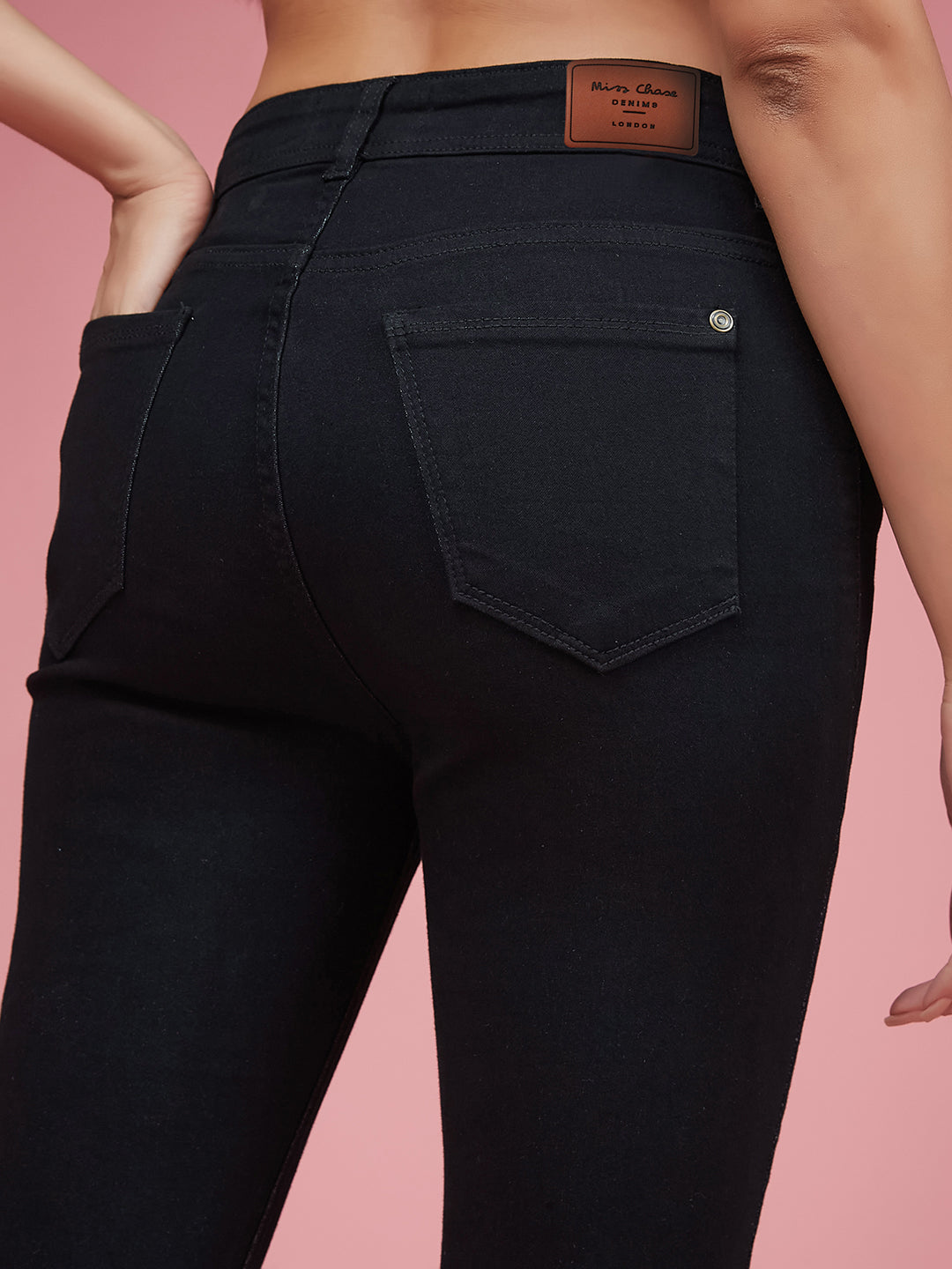 CHASEstretch™ Black Slim-Fit High-Rise Denim Jeans