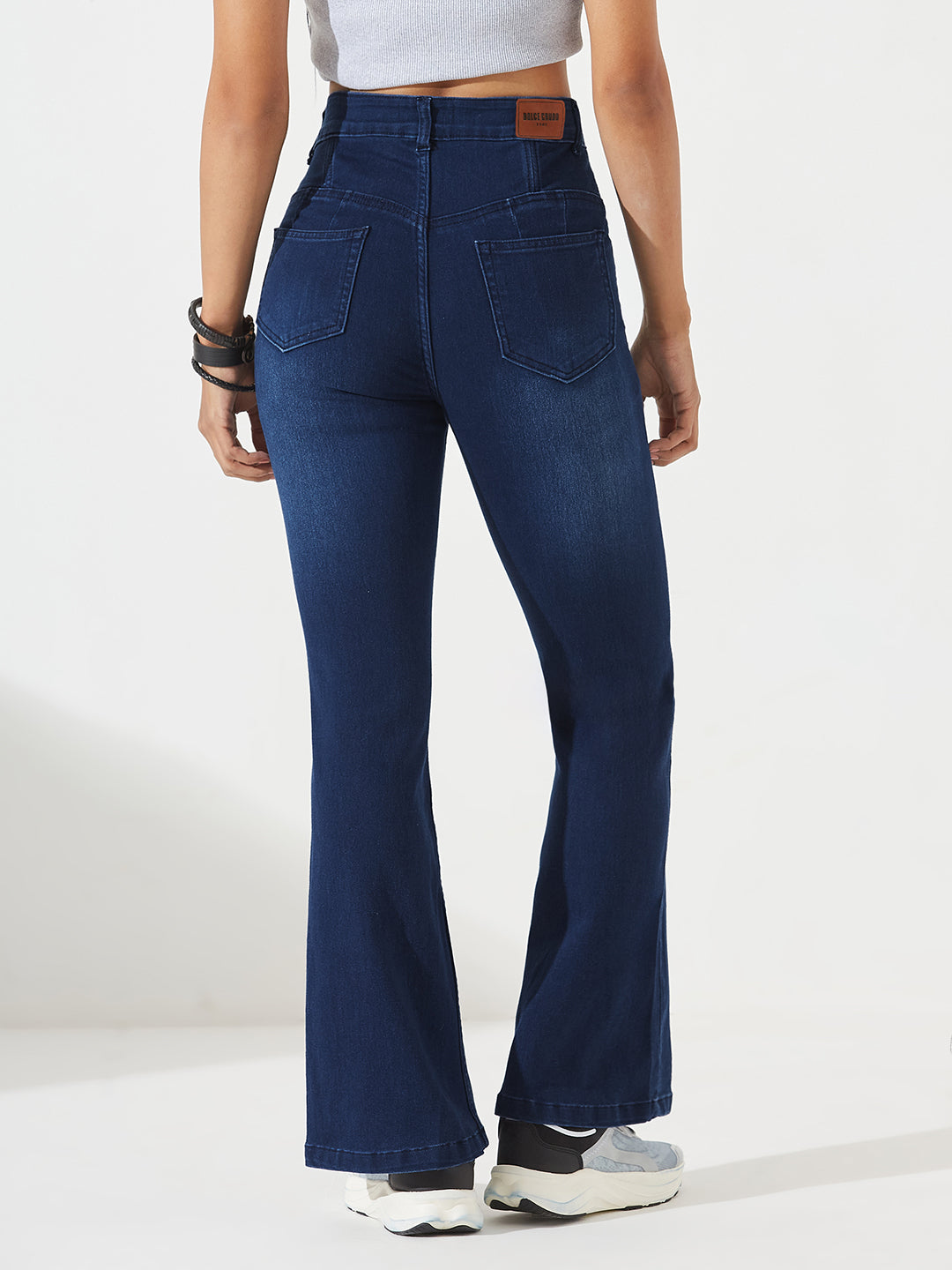 CHASEshape™ Light-Shaping Bootcut High-Rise Navy Blue Denim Jeans with Boning Technology