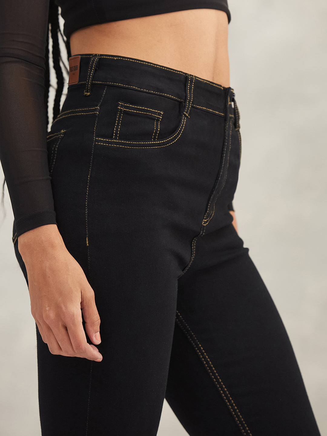 Women's Black Skinny High-Rise Stretchable Denim Jeans