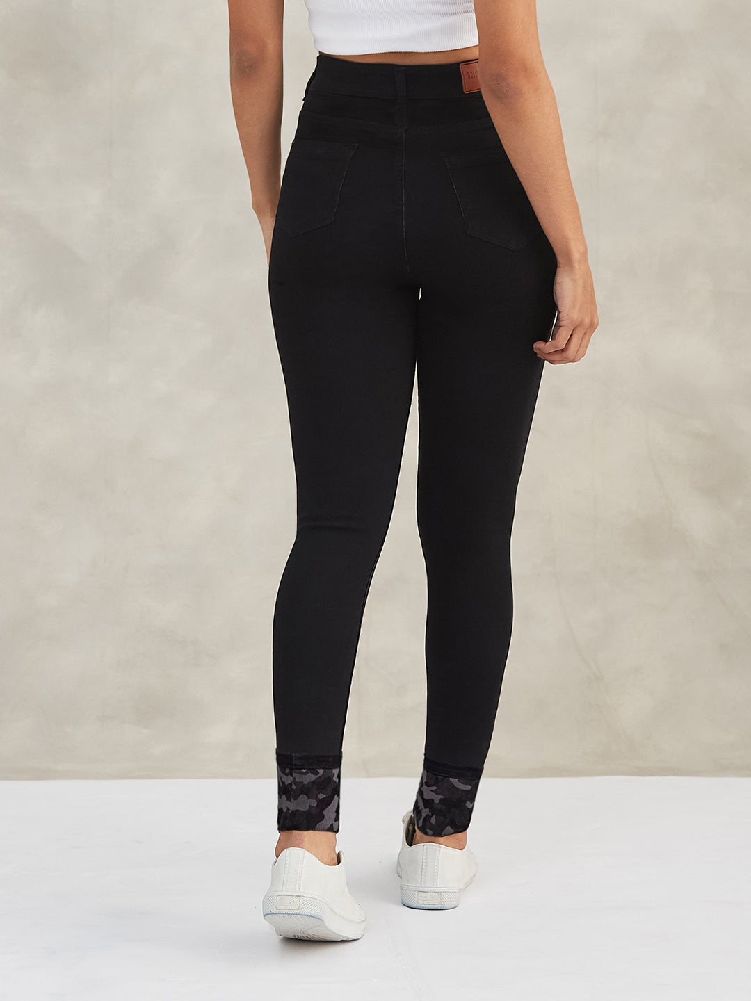 Women's Black High-Rise Slim-Fit Stretchable Denim Jeans