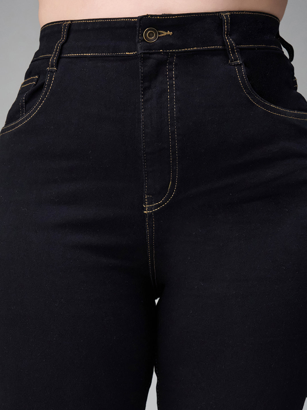 24/7 Comfort Black Skinny High-Rise Stretchable Denim Jeans