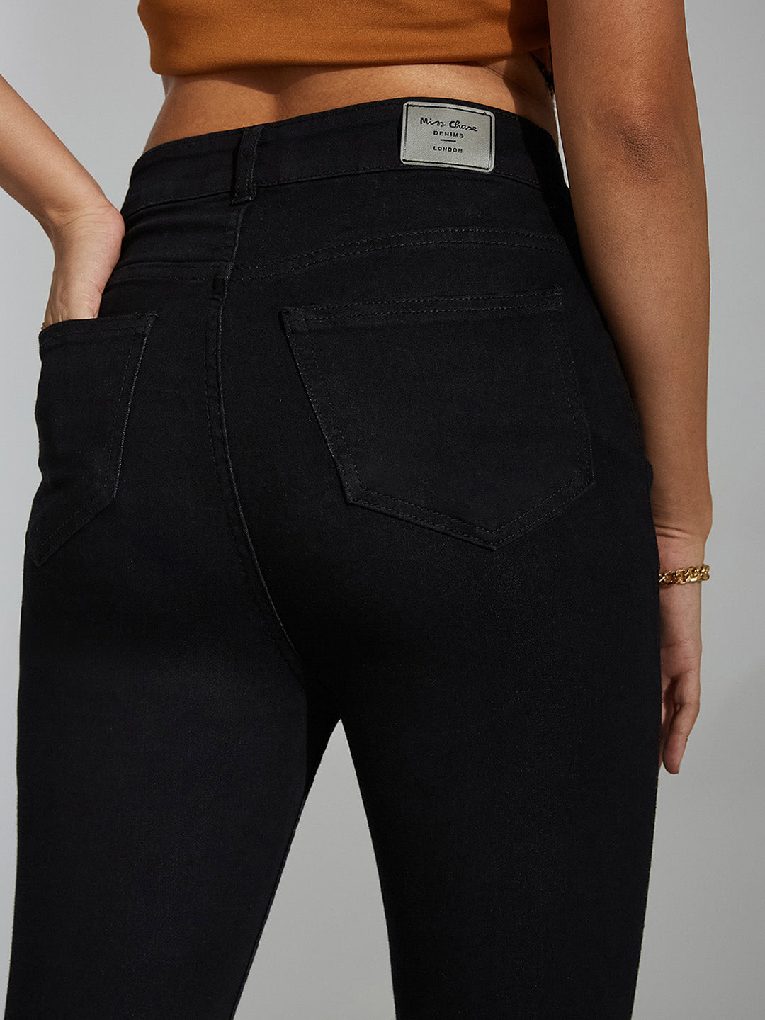 24/7 Comfort Black Skinny High Rise Stretchable Denim Jeans