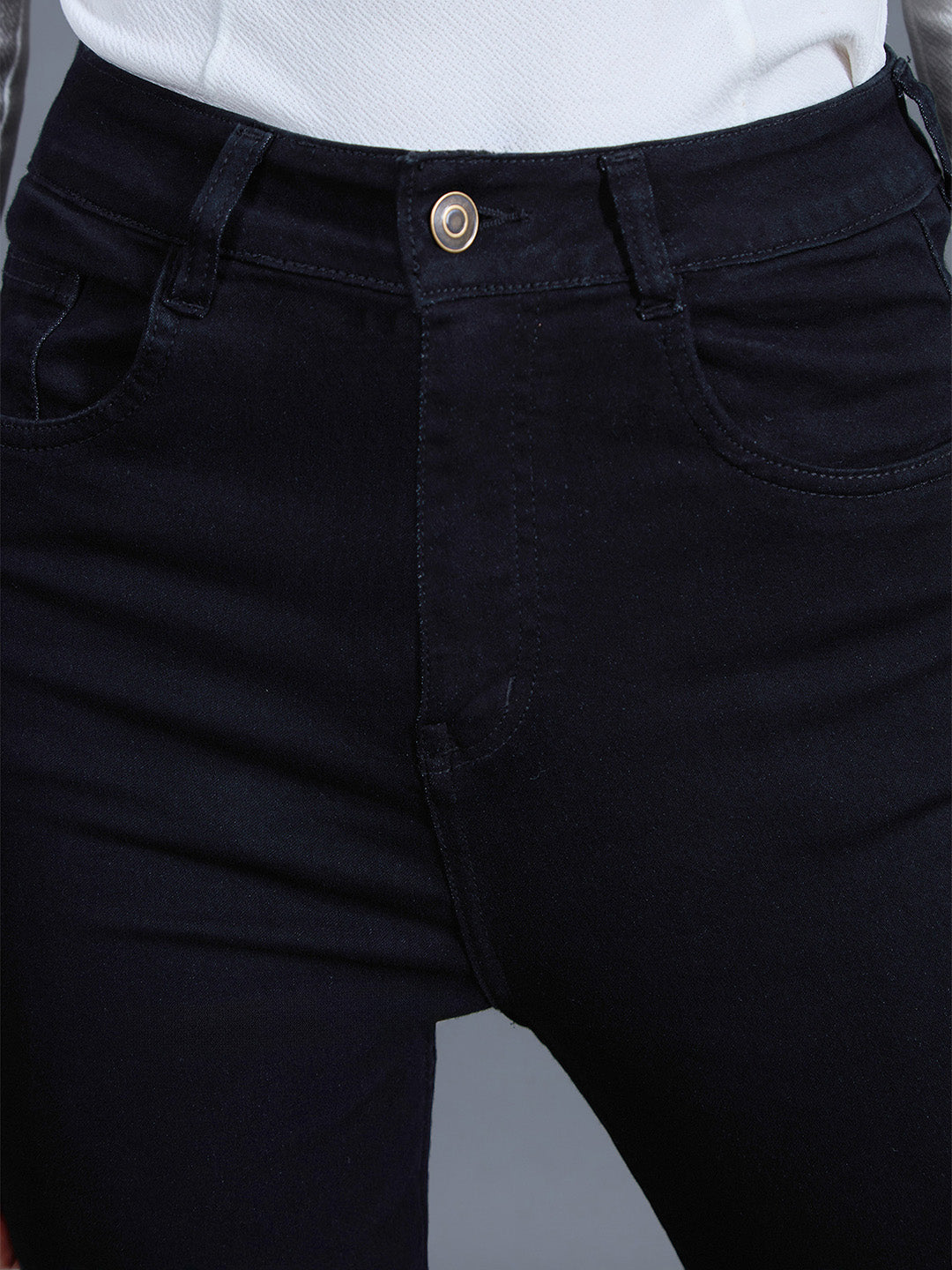 24/7 Comfort Black Skinny-Fit High-Rise Stretchable Denim Jeans