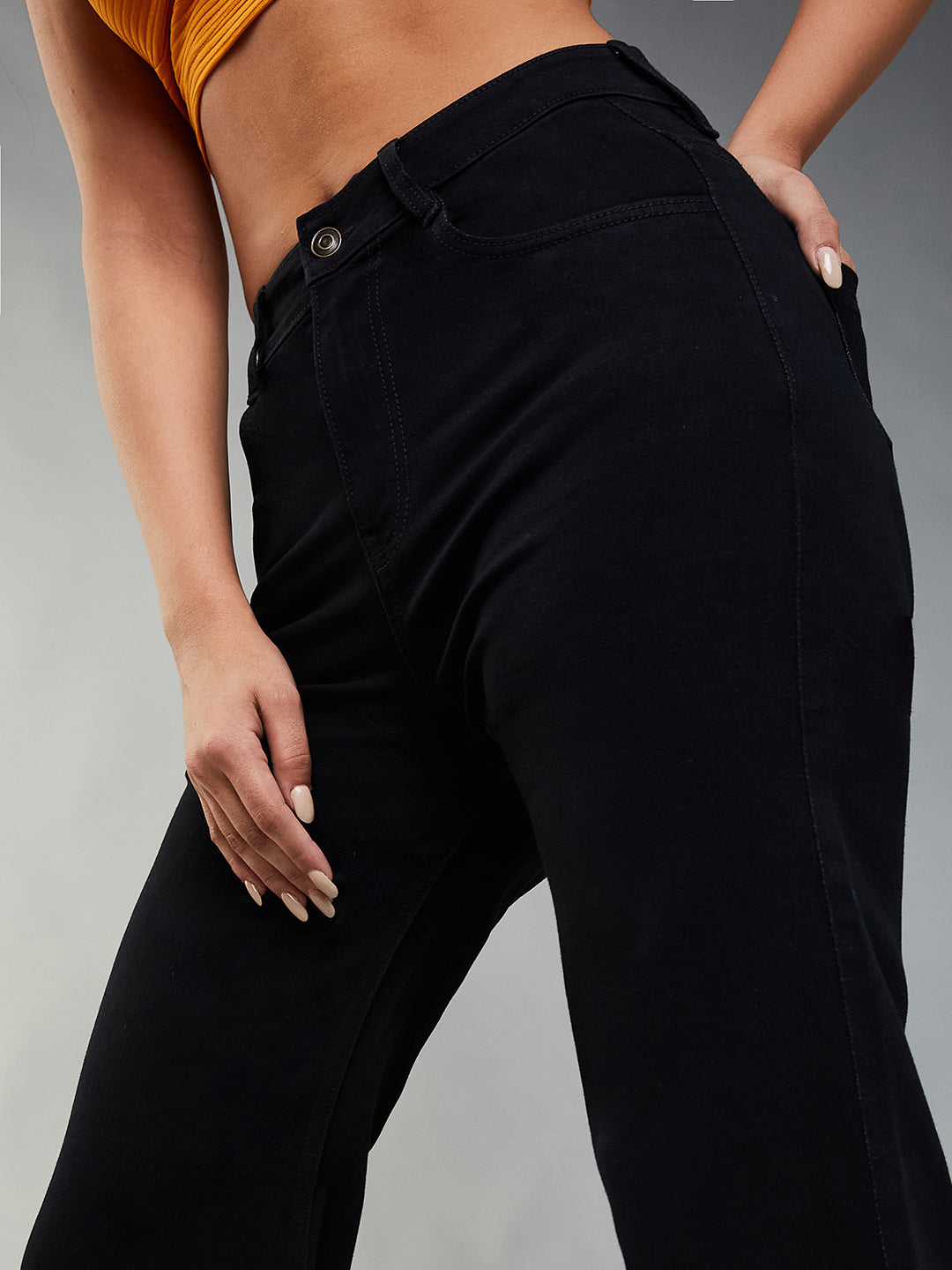 CHASEstretch™ Black Wide-Leg High-Rise Denim Jeans