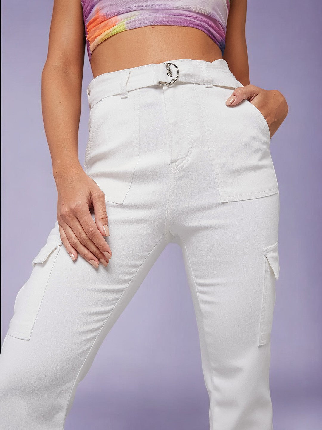 CHASEstretch™ White Wide-Leg High-Rise Denim Jeans