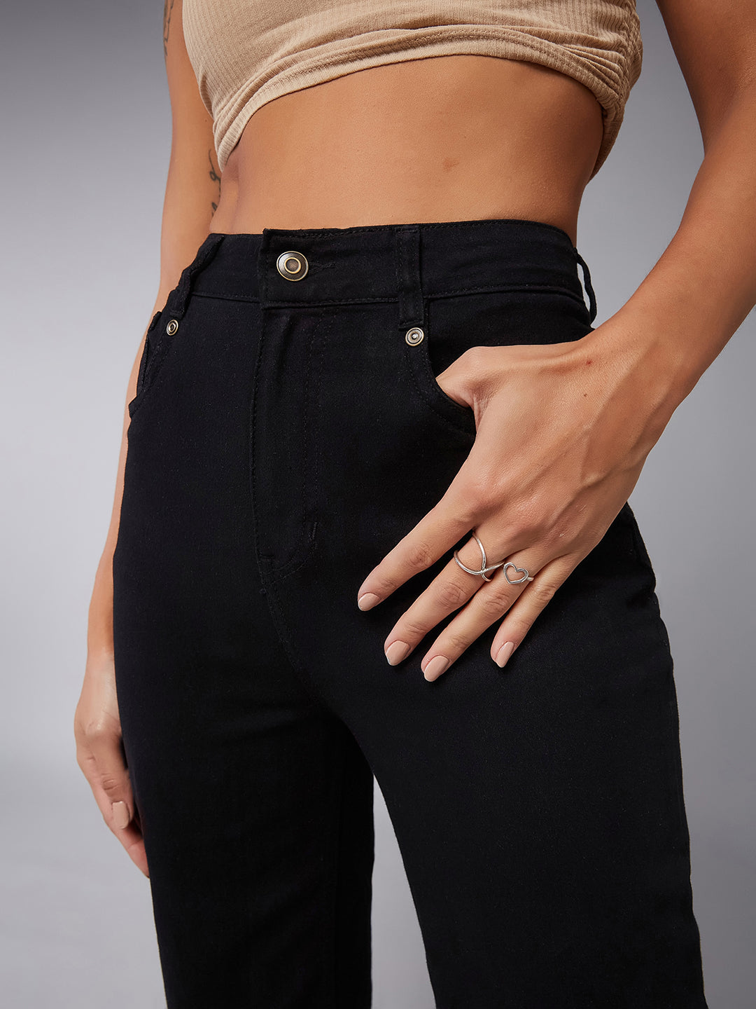 CHASEstretch™ Black High-Rise Wide-Leg Denim Jeans