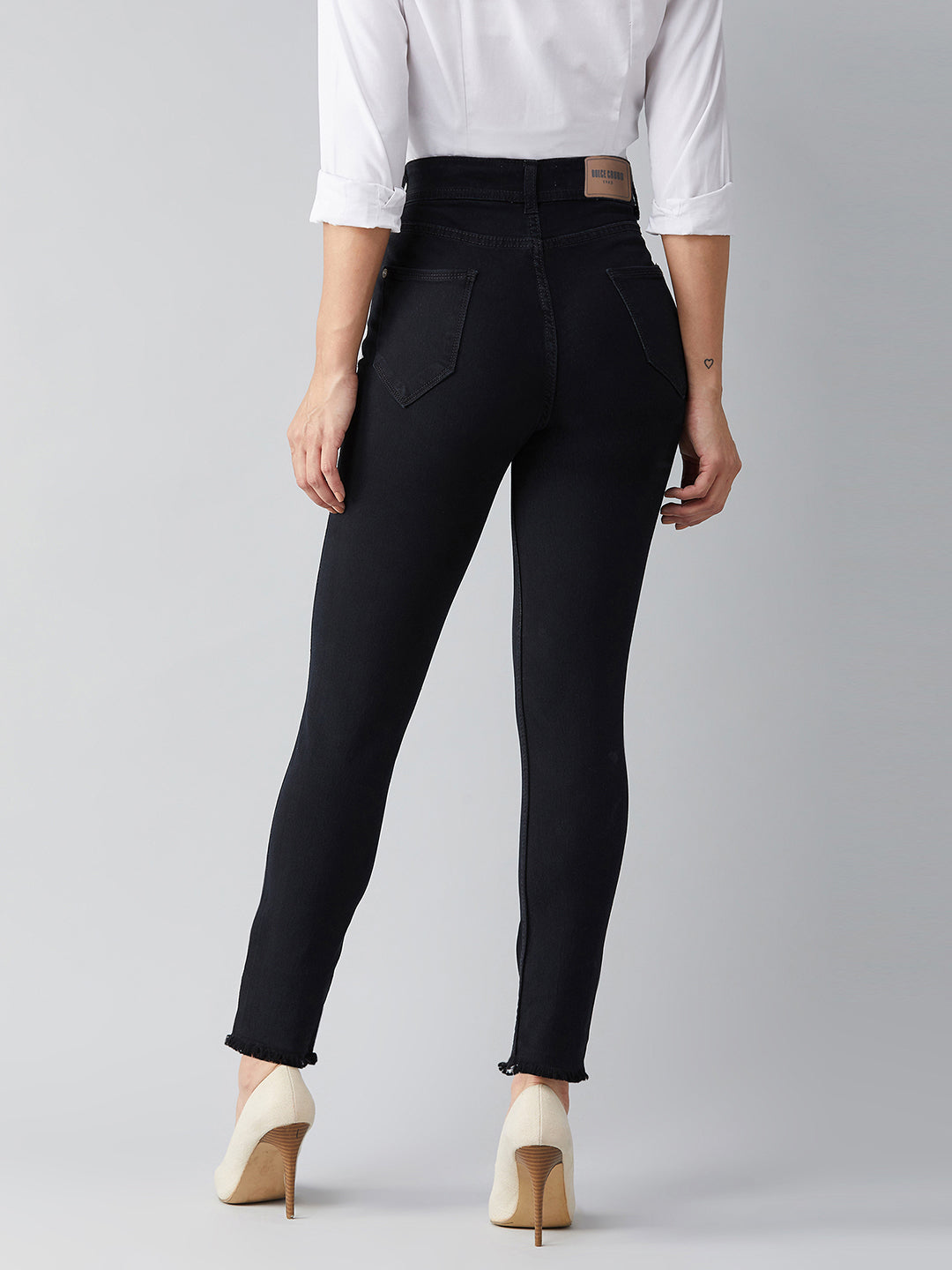 24/7 Comfort Black Slim-Fit High-Rise Denim Jeans