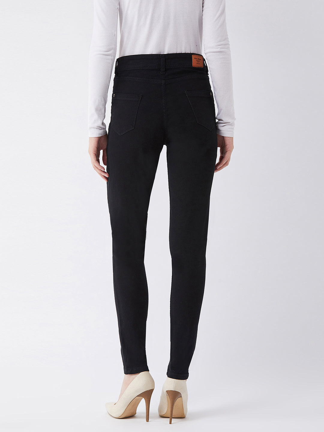 24/7 Comfort Black Slim-Fit High-Rise Stretchable Denim Jeans