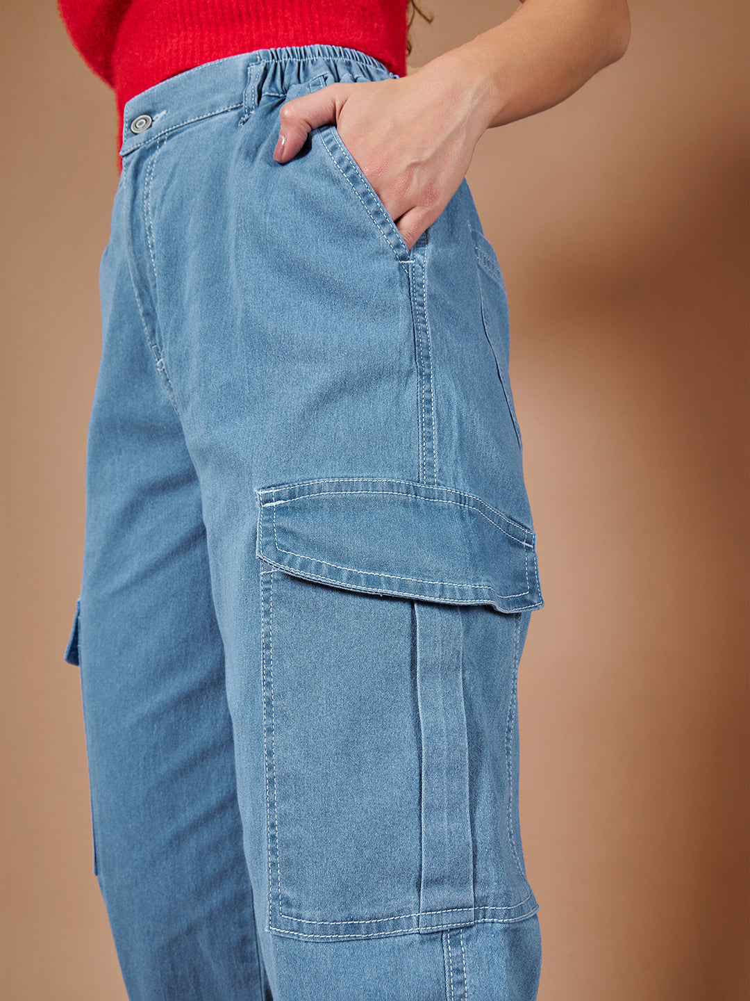 24/7 Comfort Light Blue Light Weight High-Rise Stretchable Denim