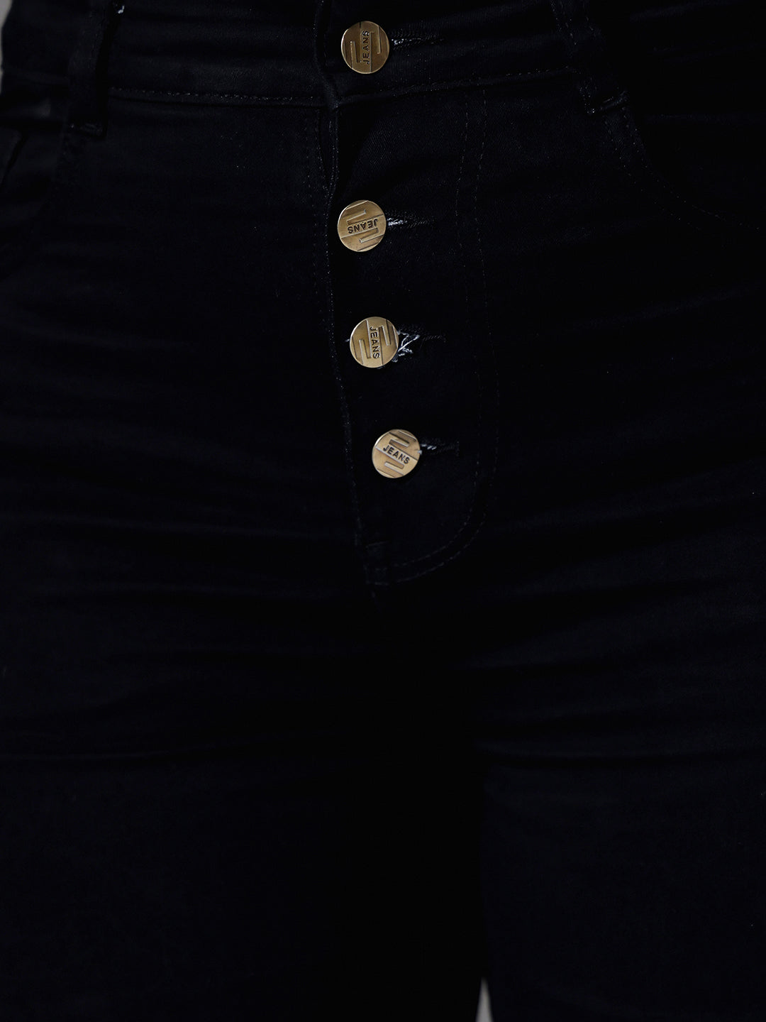 24/7 Comfort Black Wide-Leg High-Rise Clean-Look Regular Stretchable Denim Jeans