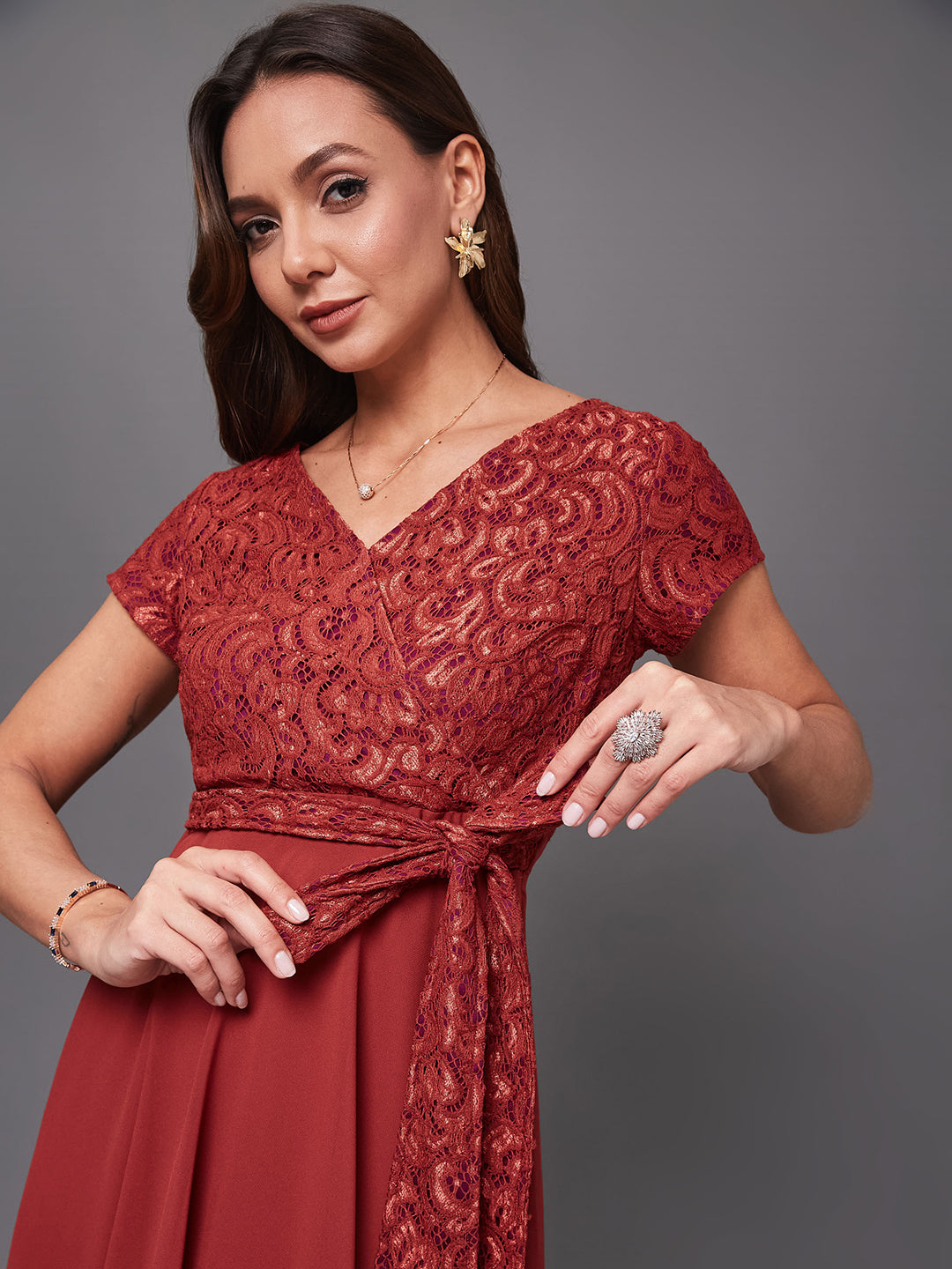 Brick Red dress — Miss Chase India