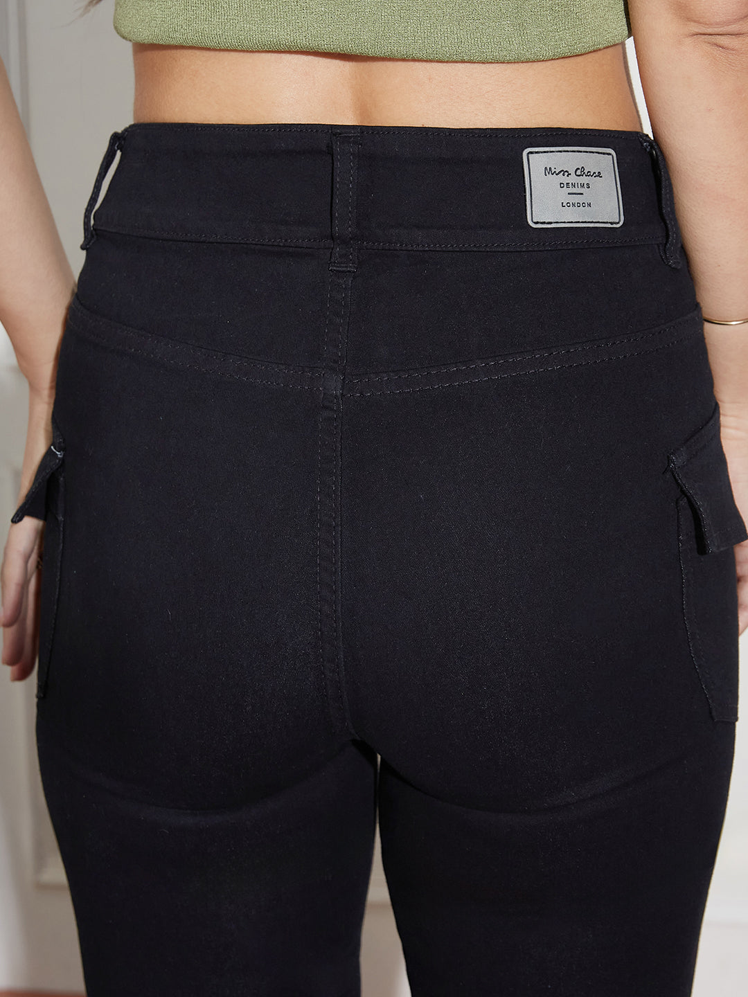 Women's Black Bootcut High Rise Clean Look Regular Length Stretchable Denim Jeans