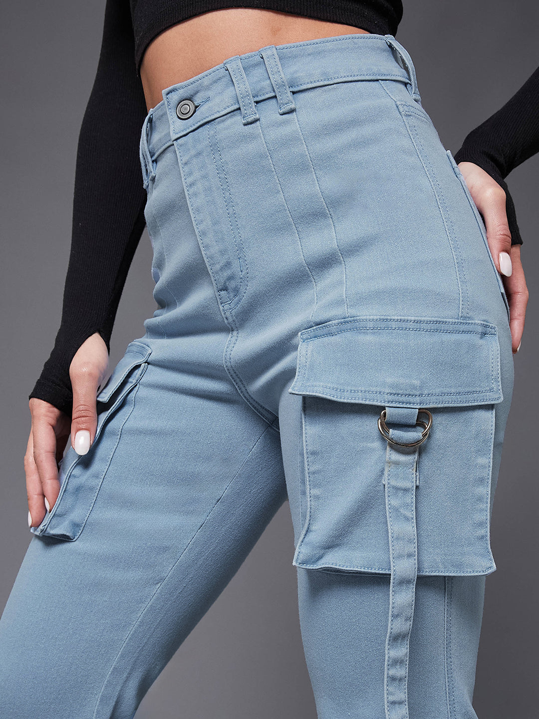 24/7 Comfort Light Blue Bootcut High-Rise Stretchable Denim Jeans