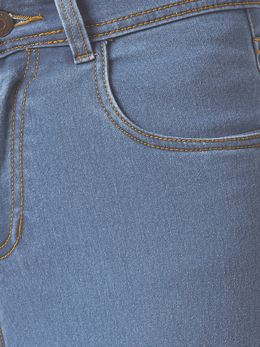 24/7 Comfort Blue Skinny-Fit High-Rise Midly-Distressed Stretchable Denim Jeans