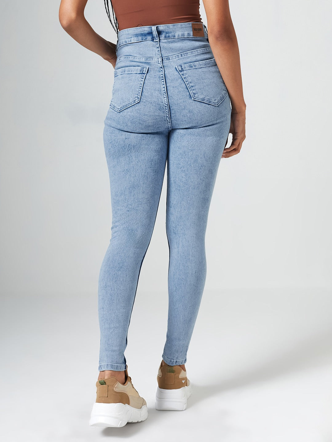 CHASEshape™ Blue Skinny-Fit High-Rise Clean-Look Regular-Length Stretchable Denim Jeans for Women