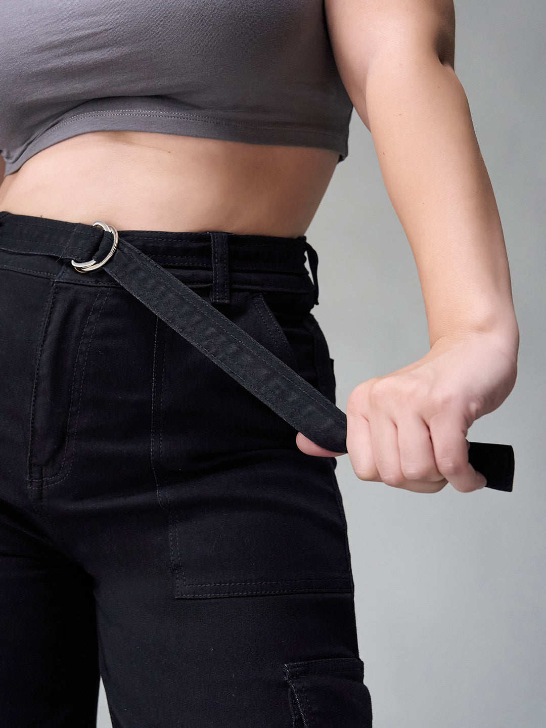 24/7 Comfort Black Wide-Leg High-Rise Stretchable Denim Jeans
