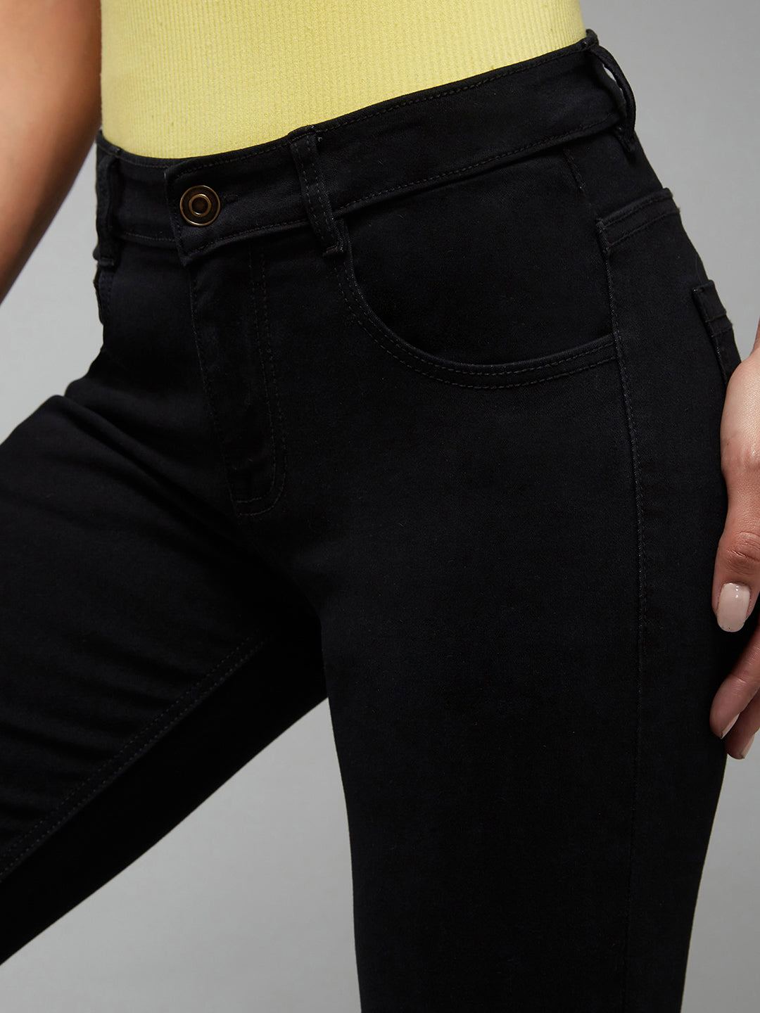 24/7 Comfort Black Bootcut High-Rise Stretchable Denim Jeans