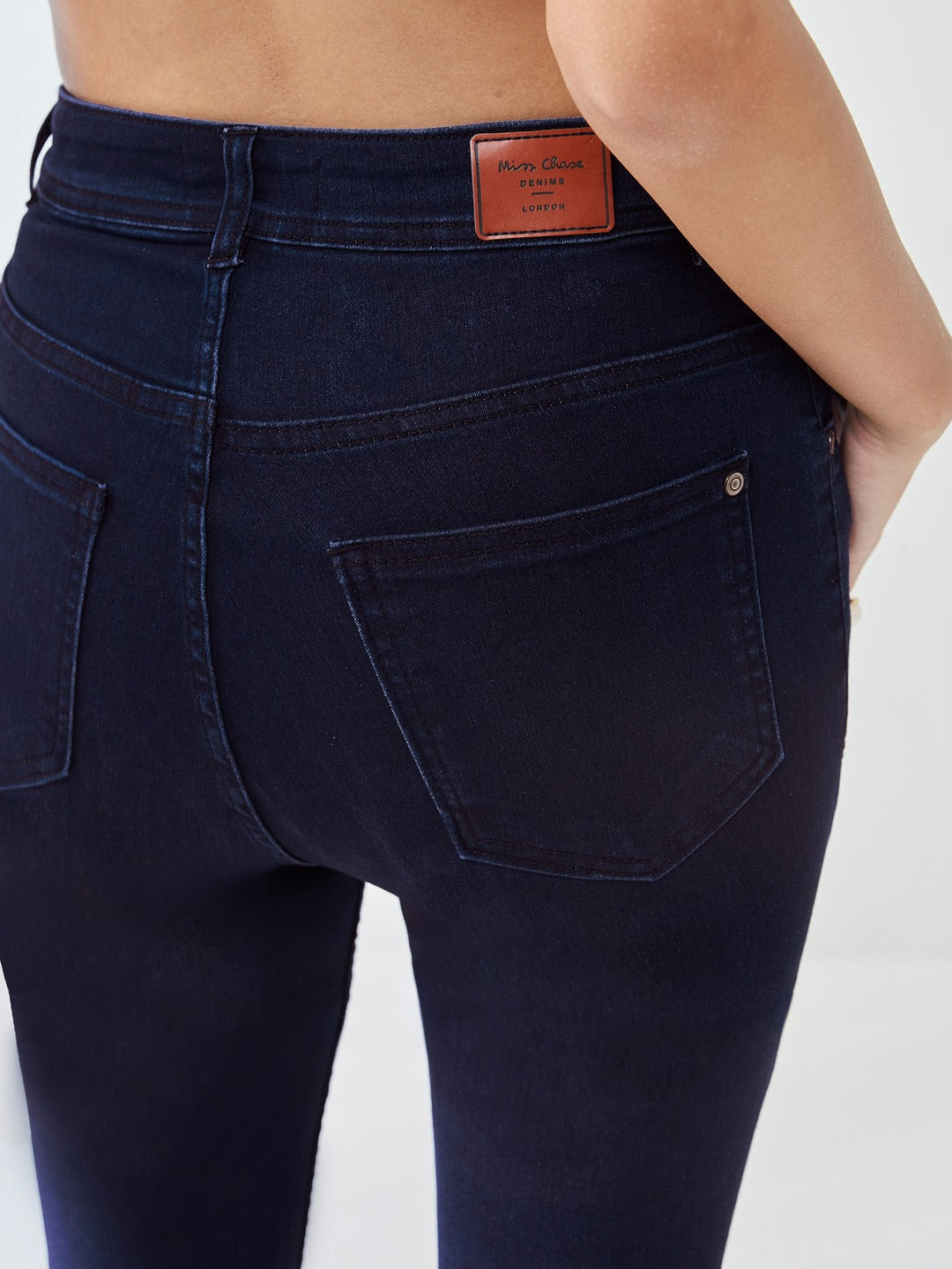Navy Blue Skinny Fit High Rise Stretchable Denim Jeans for Women
