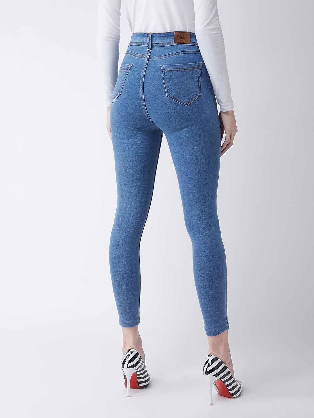 24/7 Comfort Blue Skinny High-Rise Cropped Denim Jeans