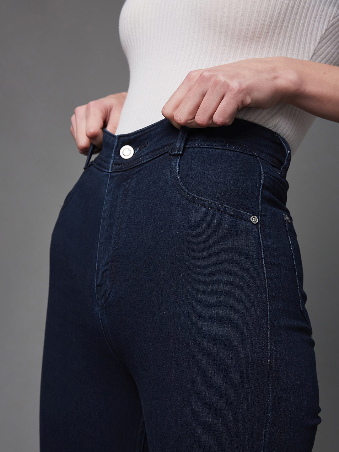 CHASEstretch™ Navy-Blue Skinny-Fit High-Rise Denim Jeans